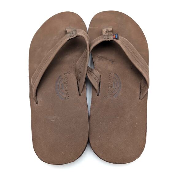 Rainbow 301ALTS0 Flip Flop Sandals Men's Leather Espresso XL-Large US11-12 EU45 - Picture 6 of 13